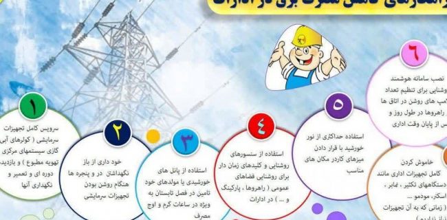 راهکارهای کاهش مصرف برق در ادارات
