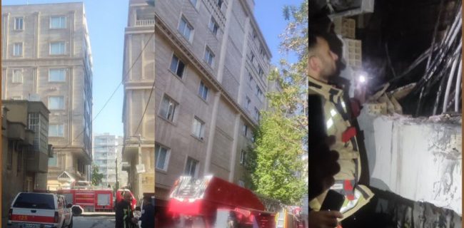 آتش سوزی ساختمان مسکونی در محله کارمندان آتش سوزی ساختمان مسکونی در محله کارمندان